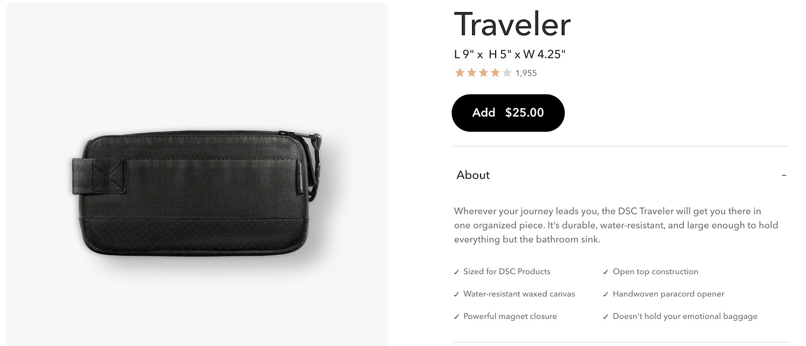 product description_traveler bag